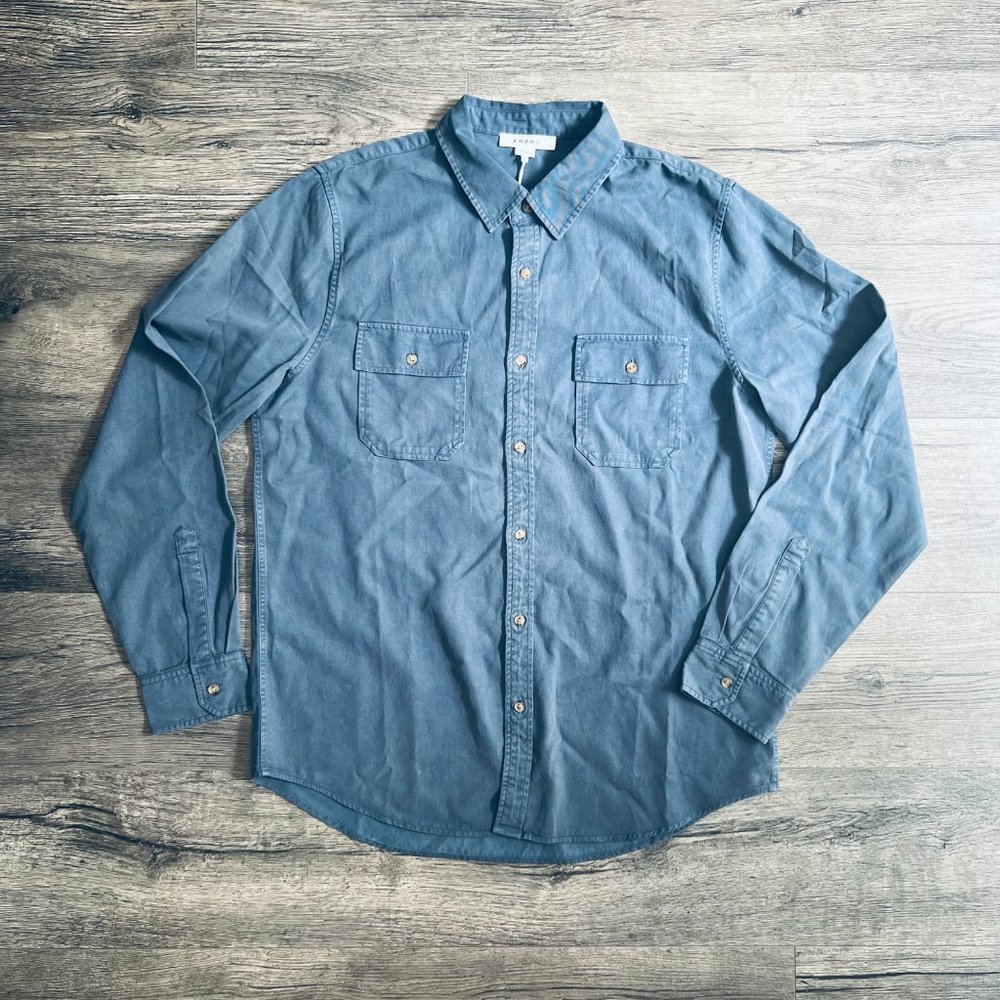 NWT Frame, Men's Double Pocket Shirt, Blue, L
